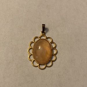 Beautiful Stone Pendant with Scalloped Edge